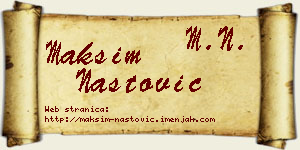 Maksim Nastović vizit kartica